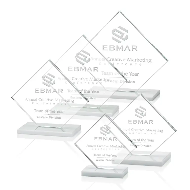 Wellington Starfire Crystal Award - Deep Etch