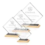 Trophée Wellington en cristal Starfire sur socle en bambou - Gravure