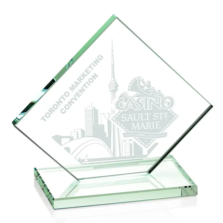Wellington Jade Glass Award - Deep Etch #2