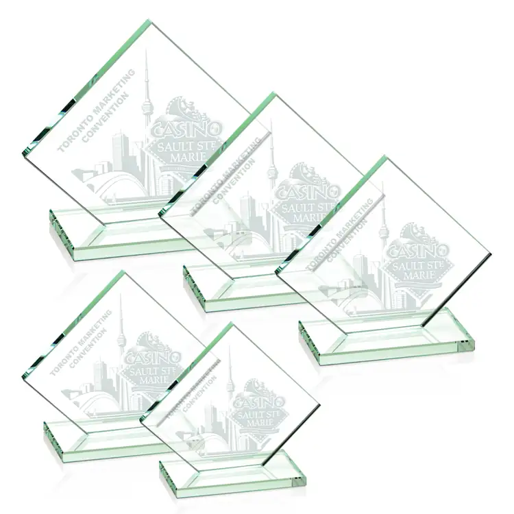 Wellington Jade Glass Award - Deep Etch