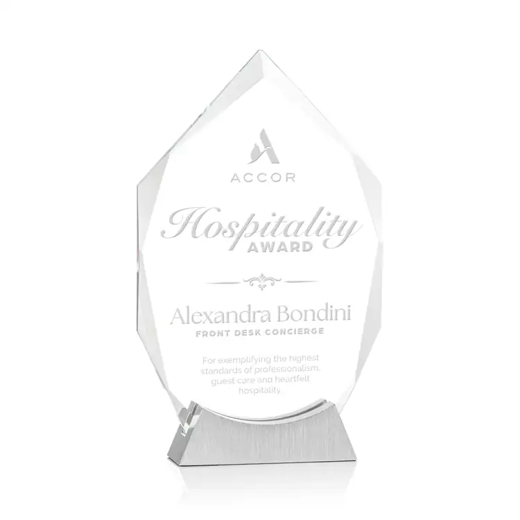 Westmore Starfire Crystal Award on Aluminum Base - Deep Etch #3