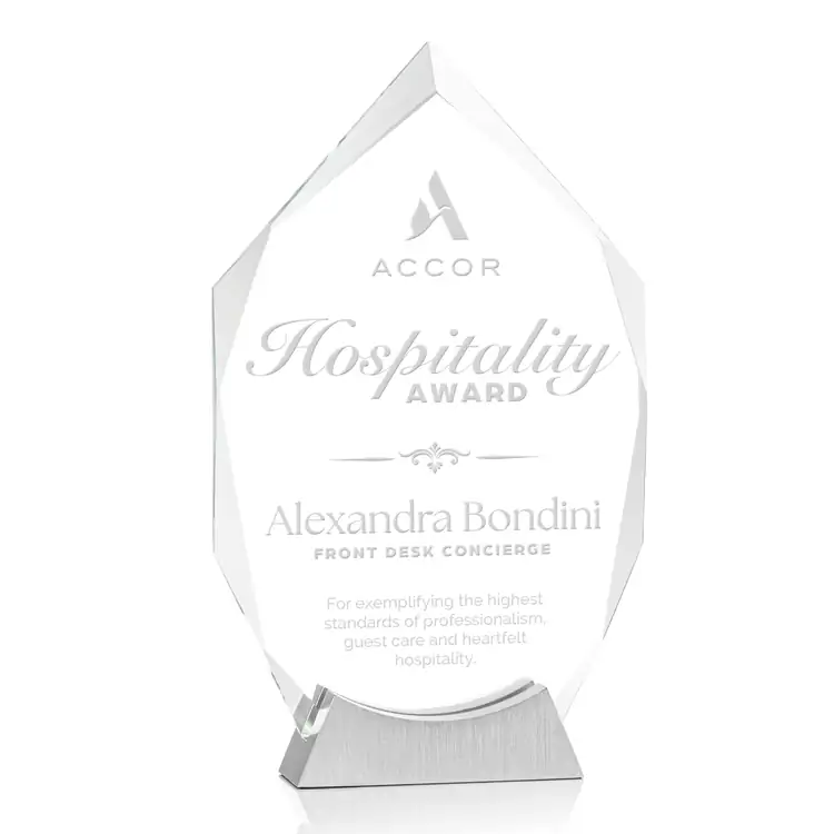 Westmore Starfire Crystal Award on Aluminum Base - Deep Etch #4
