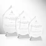 Trophée Westmore en cristal Starfire sur socle en aluminium - Gravure