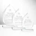 Trophée Weston en cristal Starfire - Gravure