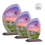 Trophée Wichita en cristal Starfire sur socle à fini bois de rose - Multicolore