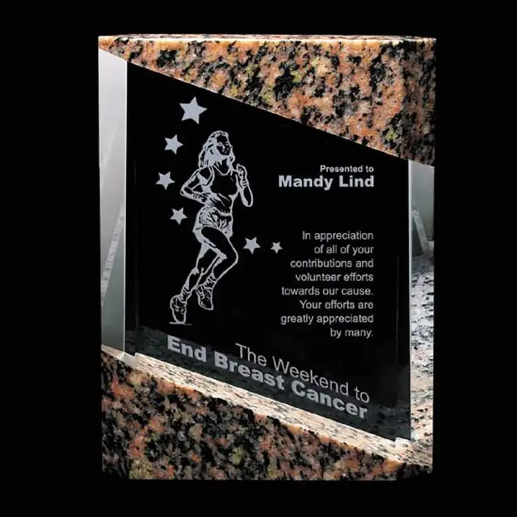 Wilcox Crystal and Granite Award - Deep Etch