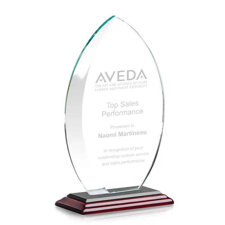 Windermere Starfire Crystal Award on Rosewood Base - Deep Etch #4