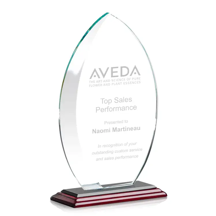 Windermere Starfire Crystal Award on Rosewood Base - Deep Etch #5