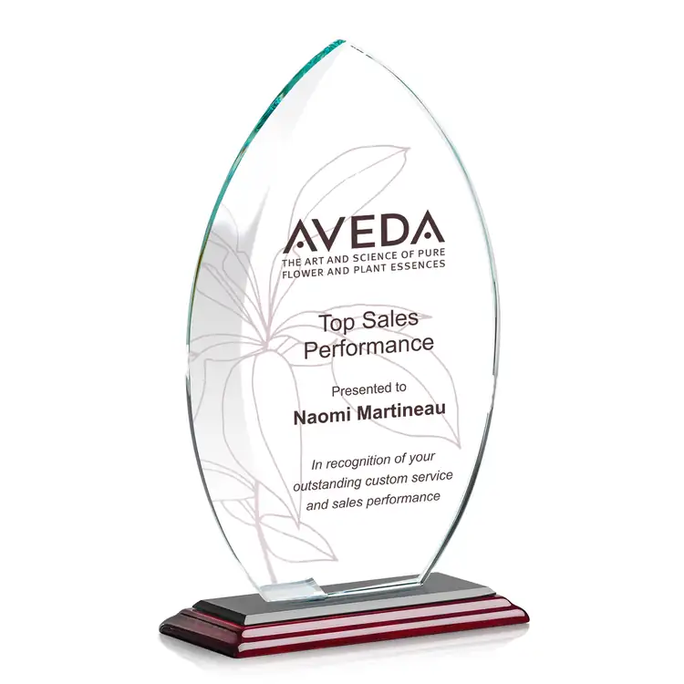 Windermere Starfire Crystal Award on Rosewood Base - Multicolor #5
