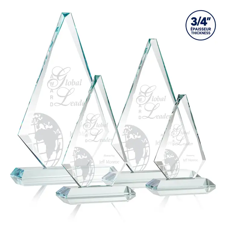Trophée Windsor en cristal Starfire - Gravure