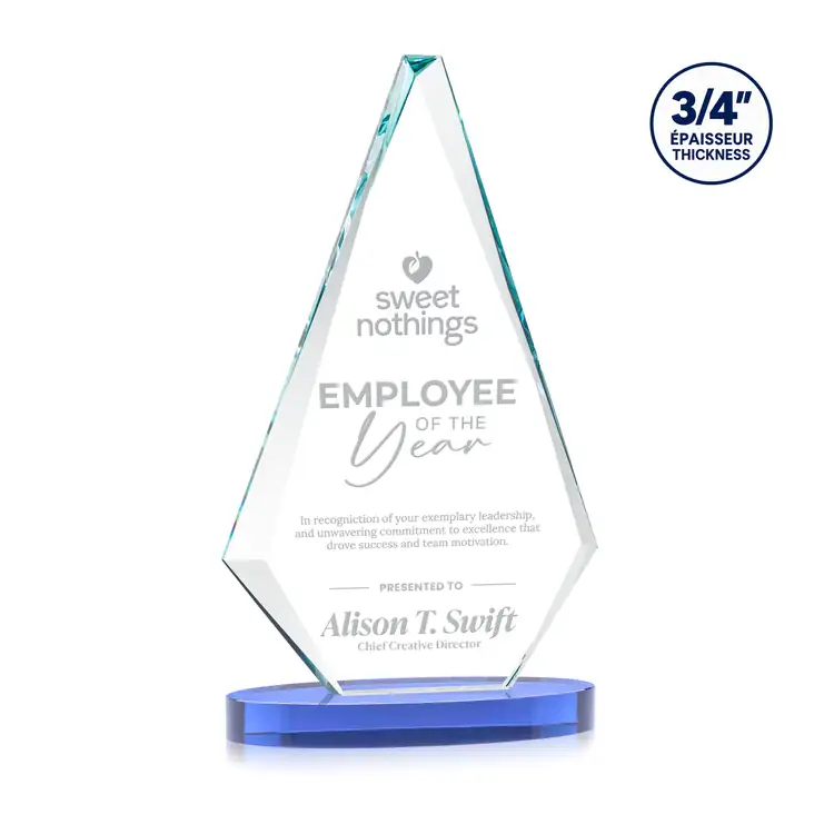 Windsor Starfire Crystal Award on Alberton Base - Deep Etch #10