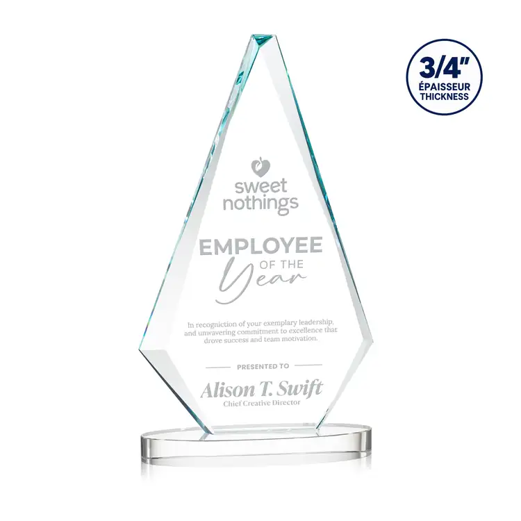 Windsor Starfire Crystal Award on Alberton Base - Deep Etch #2