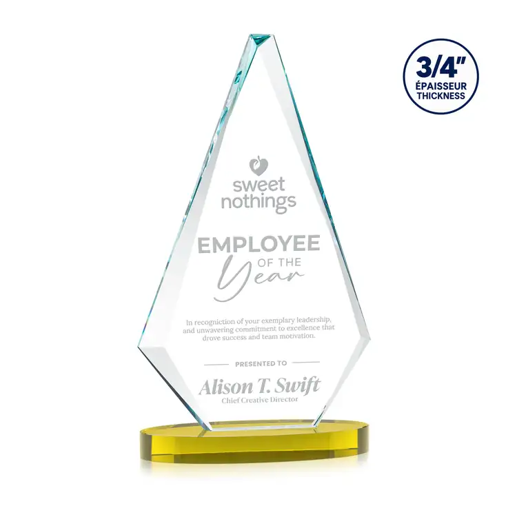 Windsor Starfire Crystal Award on Alberton Base - Deep Etch #4