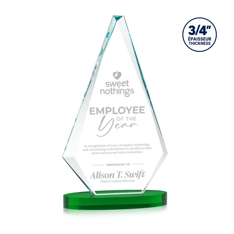 Windsor Starfire Crystal Award on Alberton Base - Deep Etch #5