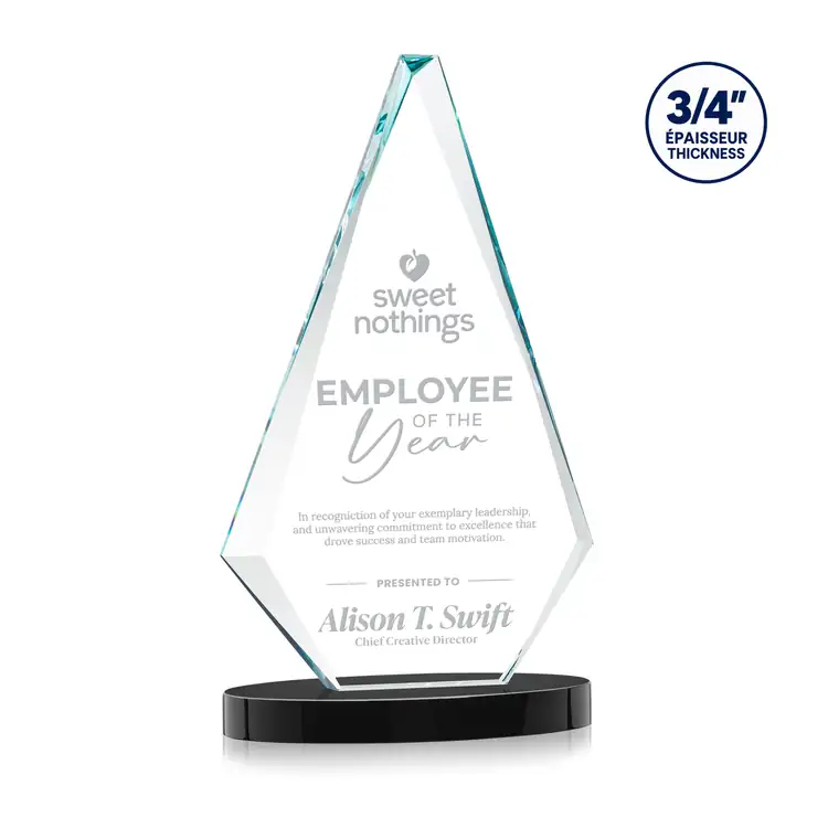 Windsor Starfire Crystal Award on Alberton Base - Deep Etch #6