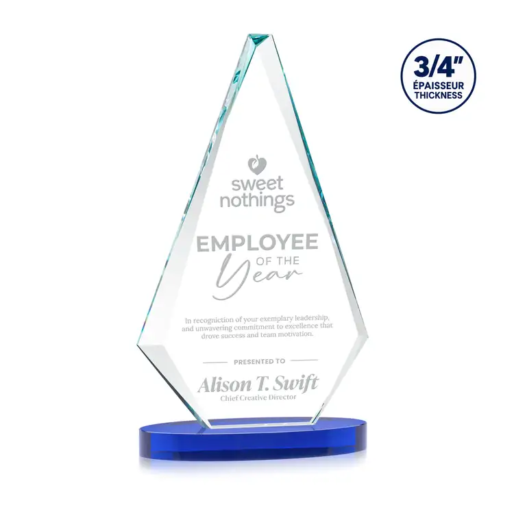 Windsor Starfire Crystal Award on Alberton Base - Deep Etch #7
