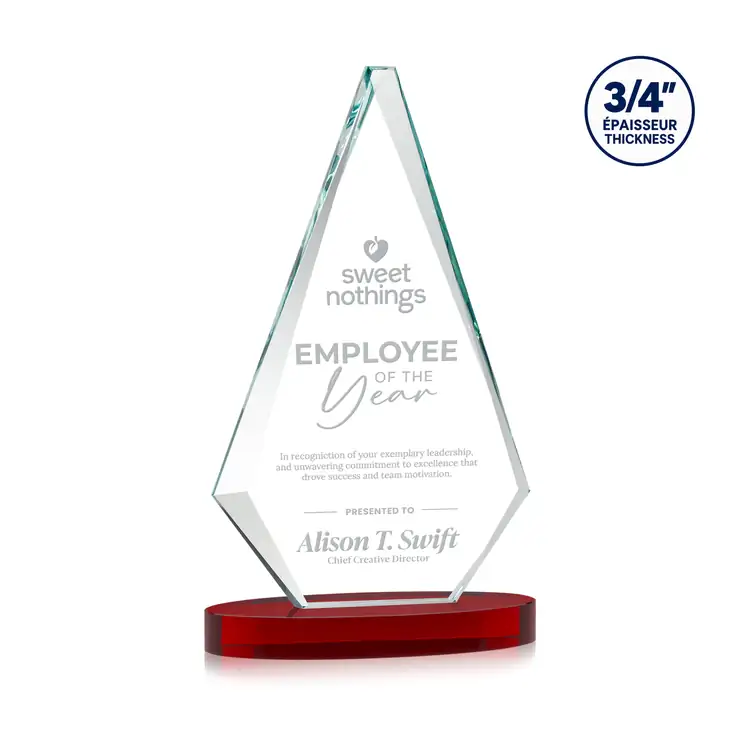 Windsor Starfire Crystal Award on Alberton Base - Deep Etch #8