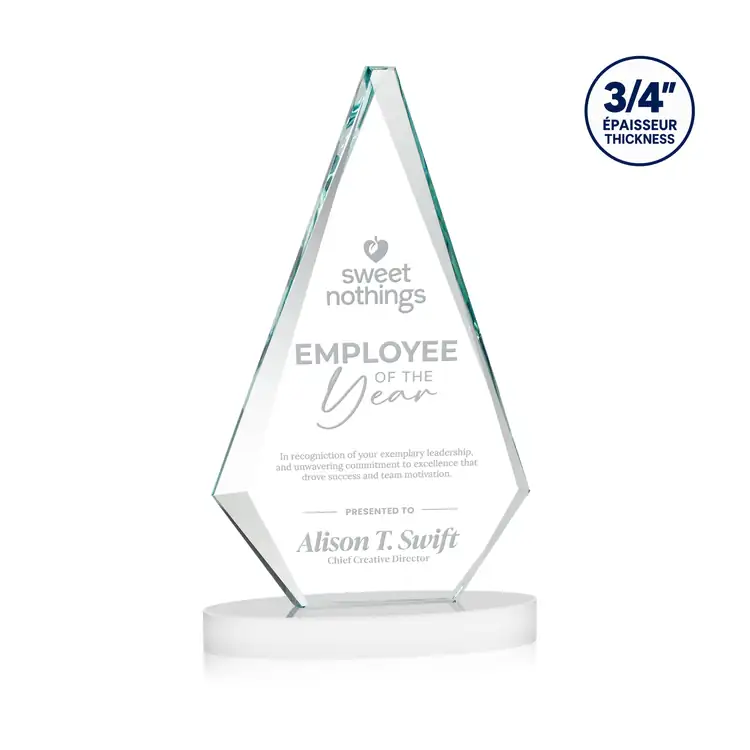 Windsor Starfire Crystal Award on Alberton Base - Deep Etch #9