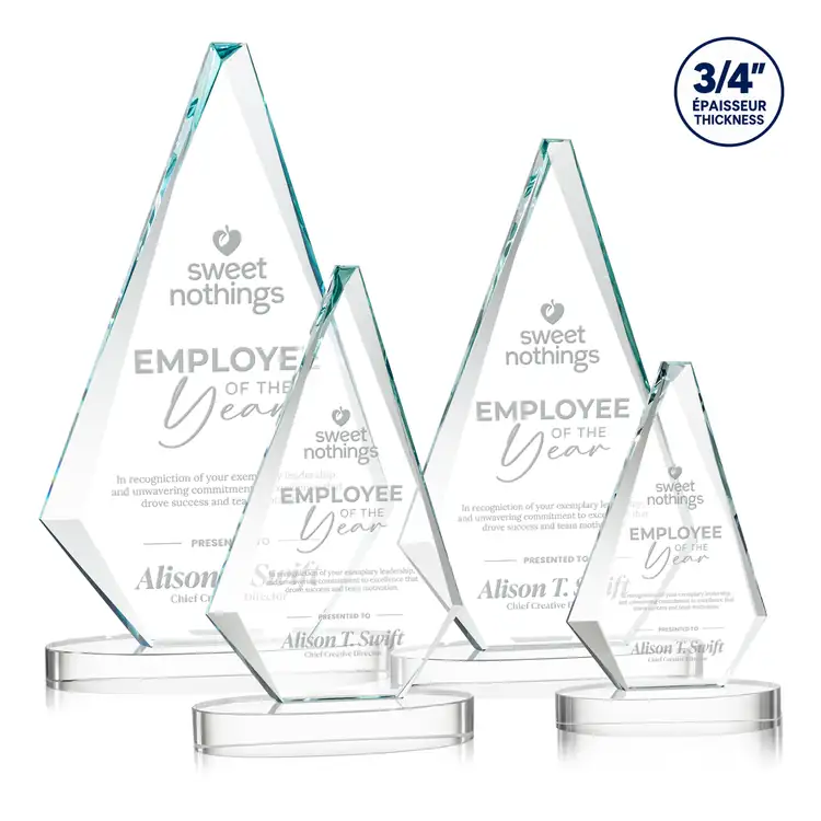 Windsor Starfire Crystal Award on Alberton Base - Deep Etch
