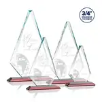 Trophée Windsor en cristal Starfire sur socle Albion au fini bois de rose - Gravure