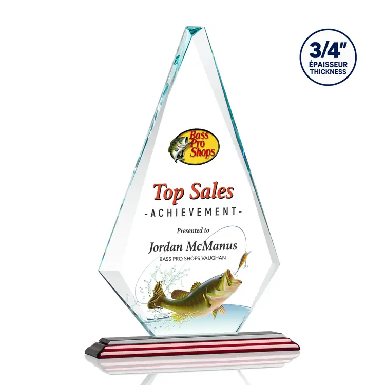 Windsor Starfire Crystal Award on Albion Rosewood Finish Base - Multicolor #2