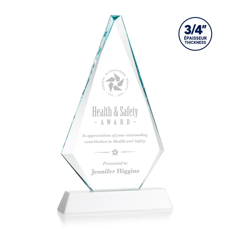 Windsor Starfire Crystal Award on Newhaven Base - Deep Etch #8