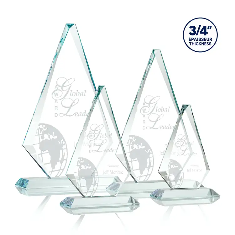 Windsor Jade Glass Award - Deep Etch