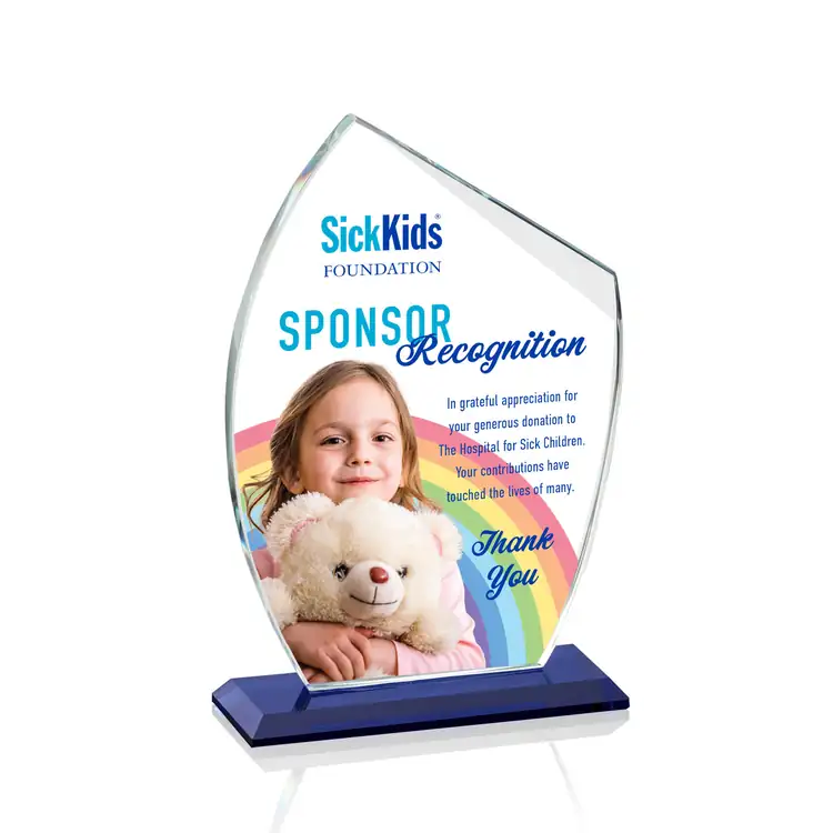Winston Crystal Award on Sapphire Blue Base - Multicolor #2