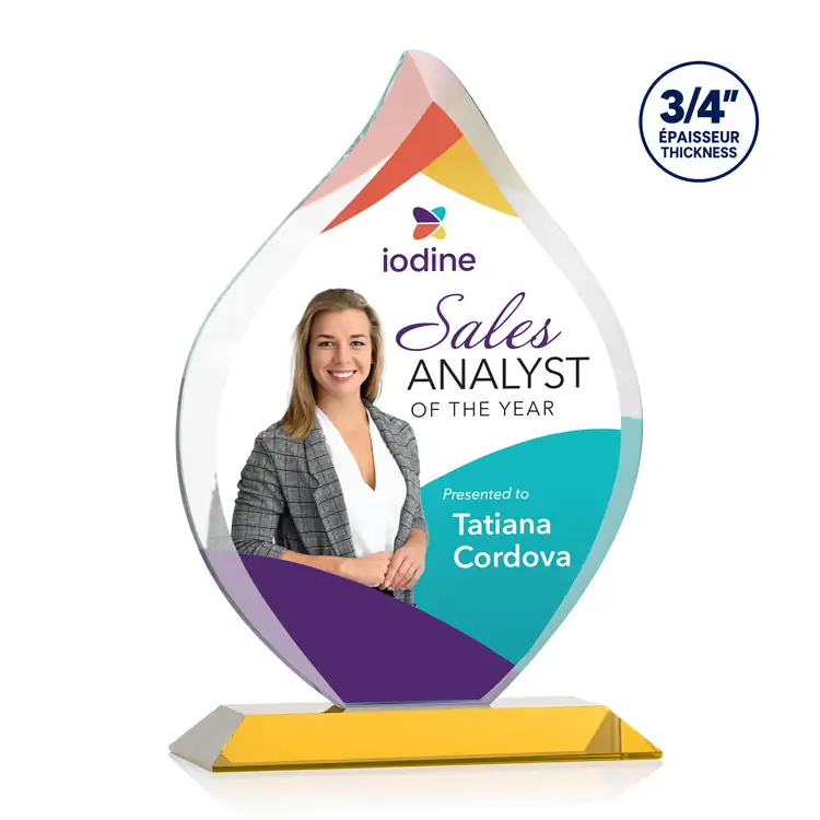 Worthington Starfire Crystal Award - Flame - Multicolor #2