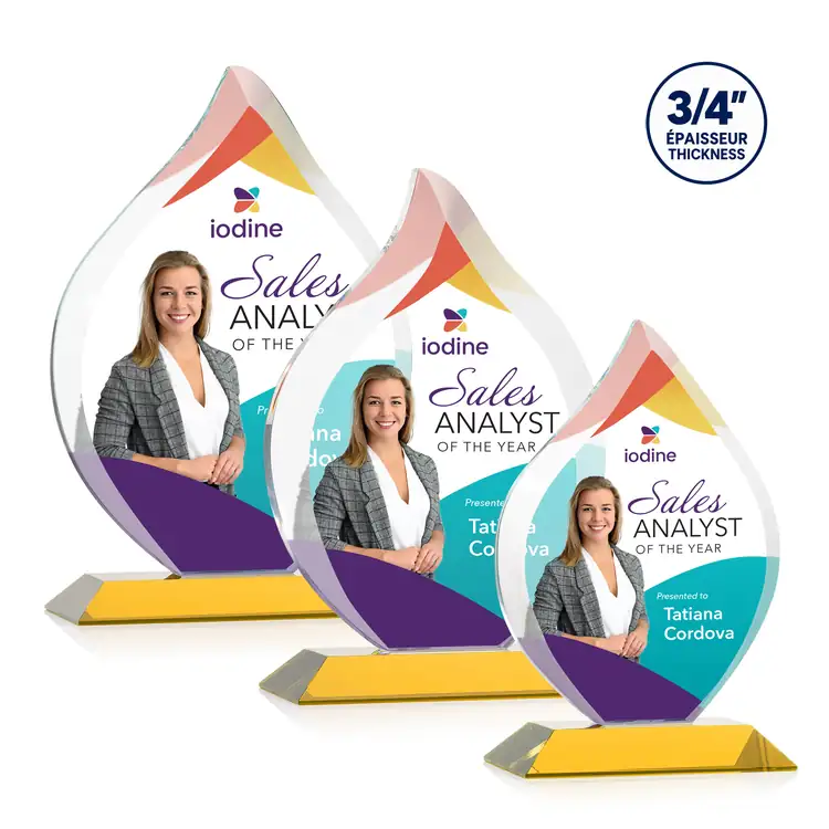 Worthington Starfire Crystal Award - Flame - Multicolor