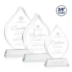 Trophée Worthington en cristal Starfire - Flamme sur socle Newhaven - Gravure