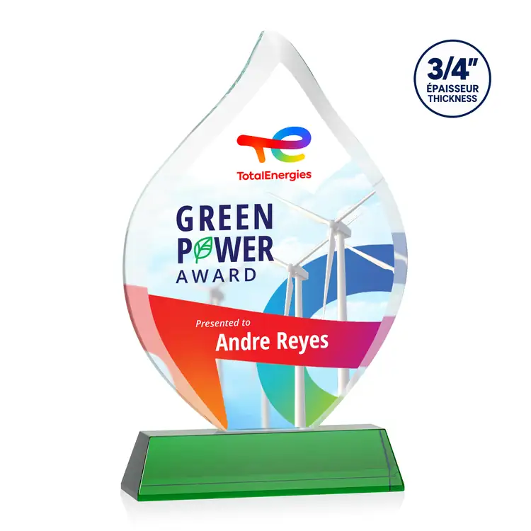 Trophée Worthington en cristal Starfire - Flamme sur socle Newhaven - Multicolore #3