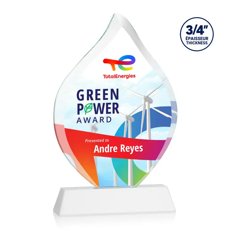 Trophée Worthington en cristal Starfire - Flamme sur socle Newhaven - Multicolore #8