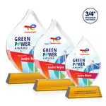 Trophée Worthington en cristal Starfire - Flamme sur socle Newhaven - Multicolore