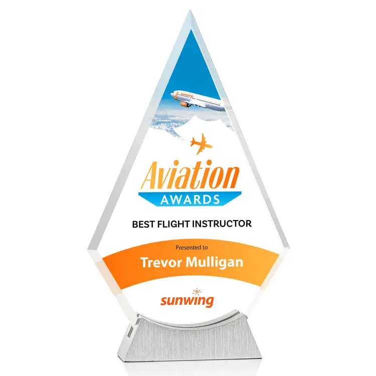 Wroxton Starfire Crystal Award on Aluminum Base - Multicolor #2