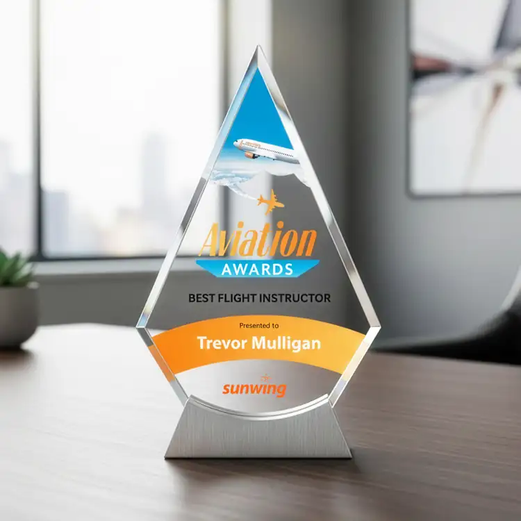 Wroxton Starfire Crystal Award on Aluminum Base - Multicolor #3