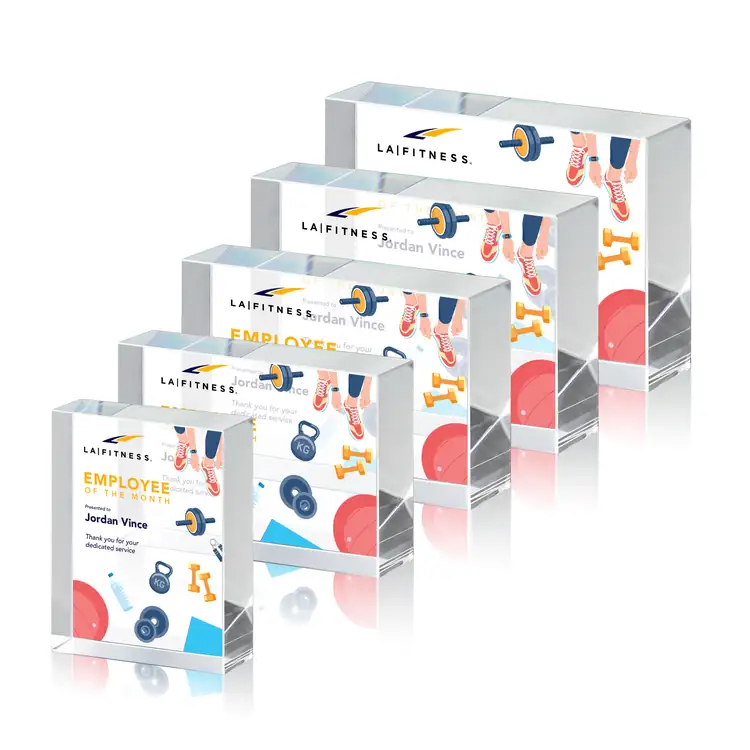 York Optical Crystal Award - Freestanding Rectangle - Multicolor