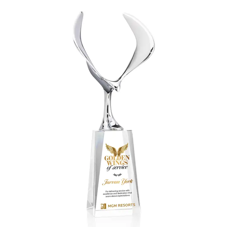 Trophée aigle Maverick en métal et cristal sur socle Cairns - Multicolore #2