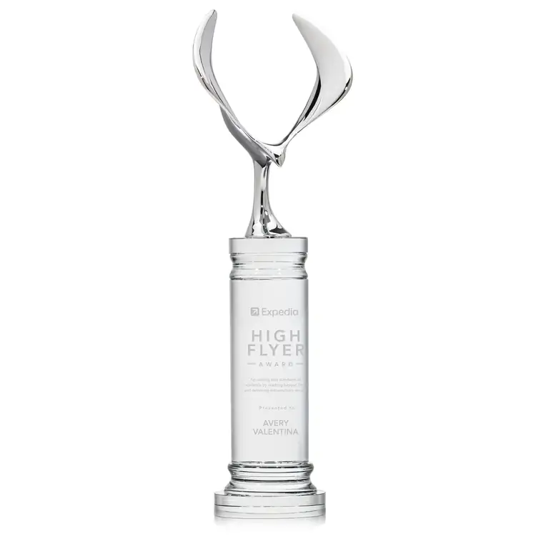 Maverick Eagle Metal and Crystal Award on Colverstone Base - Deep Etch #2