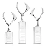 Trophée aigle Maverick en métal et cristal sur socle Dakota - Gravure