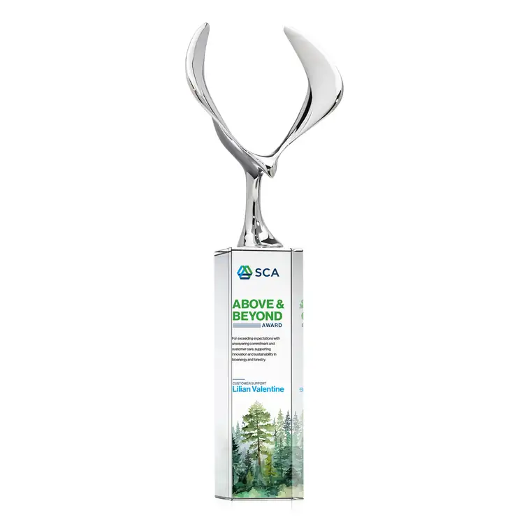 Trophée aigle Maverick en métal et cristal sur socle Dakota - Multicolore #2