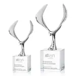 Trophée aigle Maverick en métal et cristal sur socle Granby - Gravure