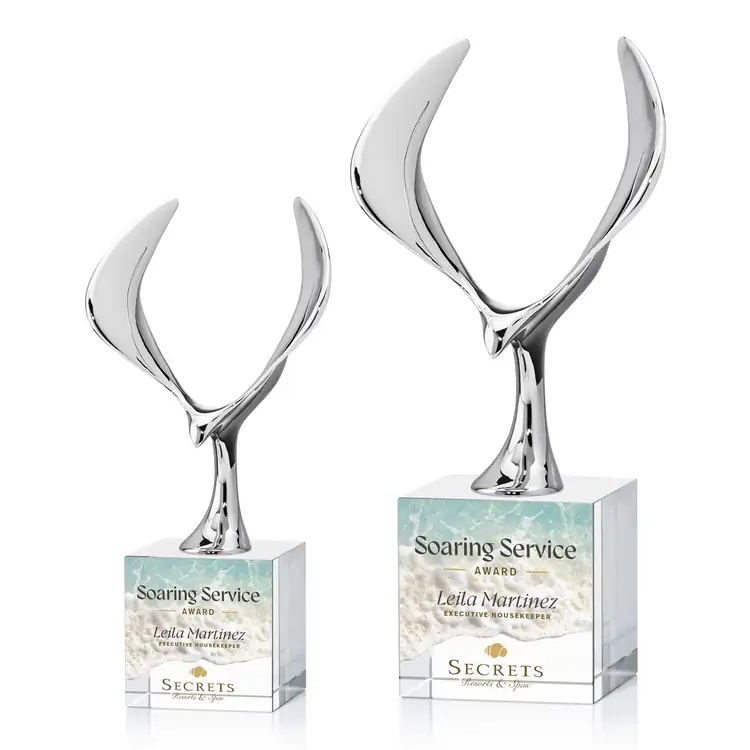 Maverick Eagle Metal and Crystal Award on Granby Base - Multicolor