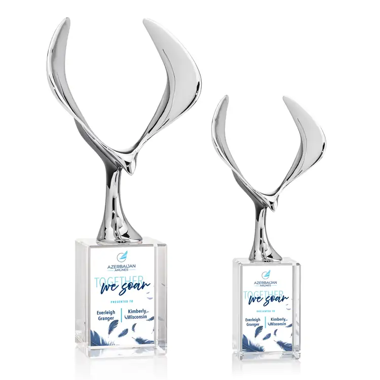 Maverick Eagle Metal and Crystal Award on Lexington Base - Multicolor
