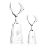 Trophée aigle Maverick en métal et cristal sur socle Novita transparent - Gravure