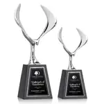 Trophée aigle Maverick en métal sur socle haut en marbre - Gravure