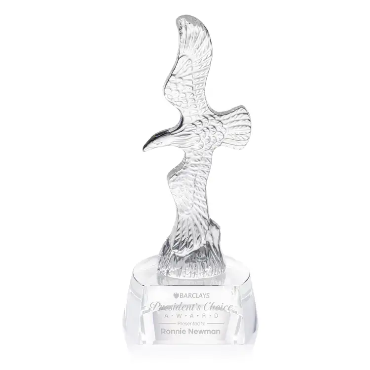 Staffordshire Eagle Optical Crystal Award on Clear Base