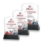 Trophée arqué Sierra en cristal Starfire sur socle noir - Multicolore