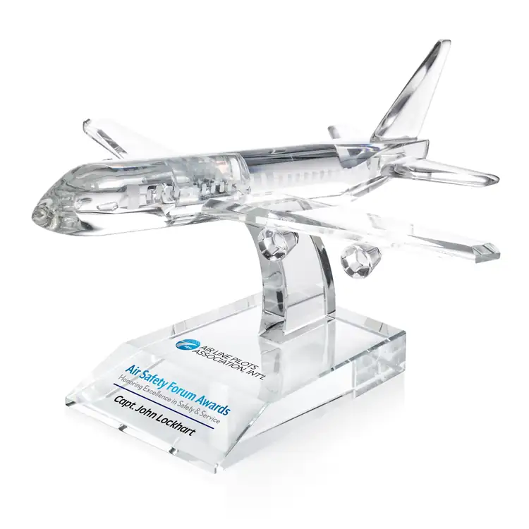 Airplane Optical Crystal Award - Multicolor #2