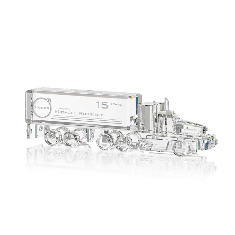 18-Wheeler Crystal Truck Award - Deep Etch #3